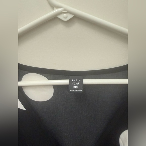 SHEIN Black and White Polka Dot Midi Dress - Picture 3 of 4